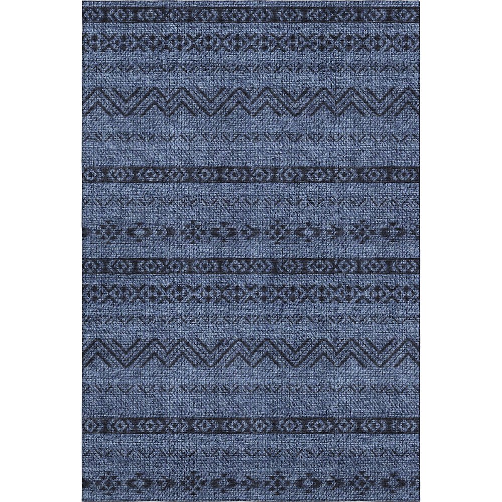 Premium Machine Washable Mayfield AMF803 Navy 5' x 7'6" Rug. Picture 1
