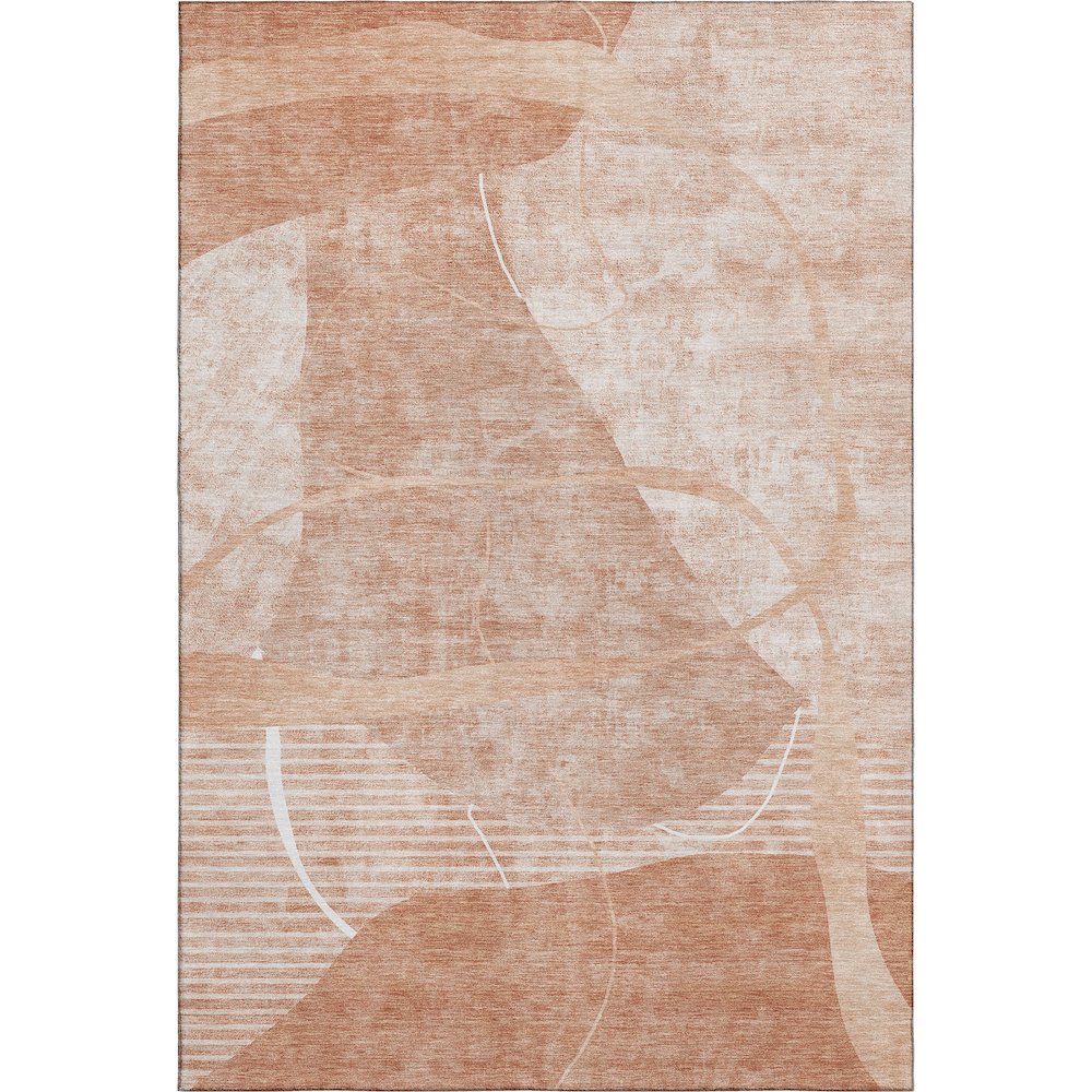 Premium Machine Washable Mayfield AMF805 Salmon 5' x 7'6" Rug. Picture 1
