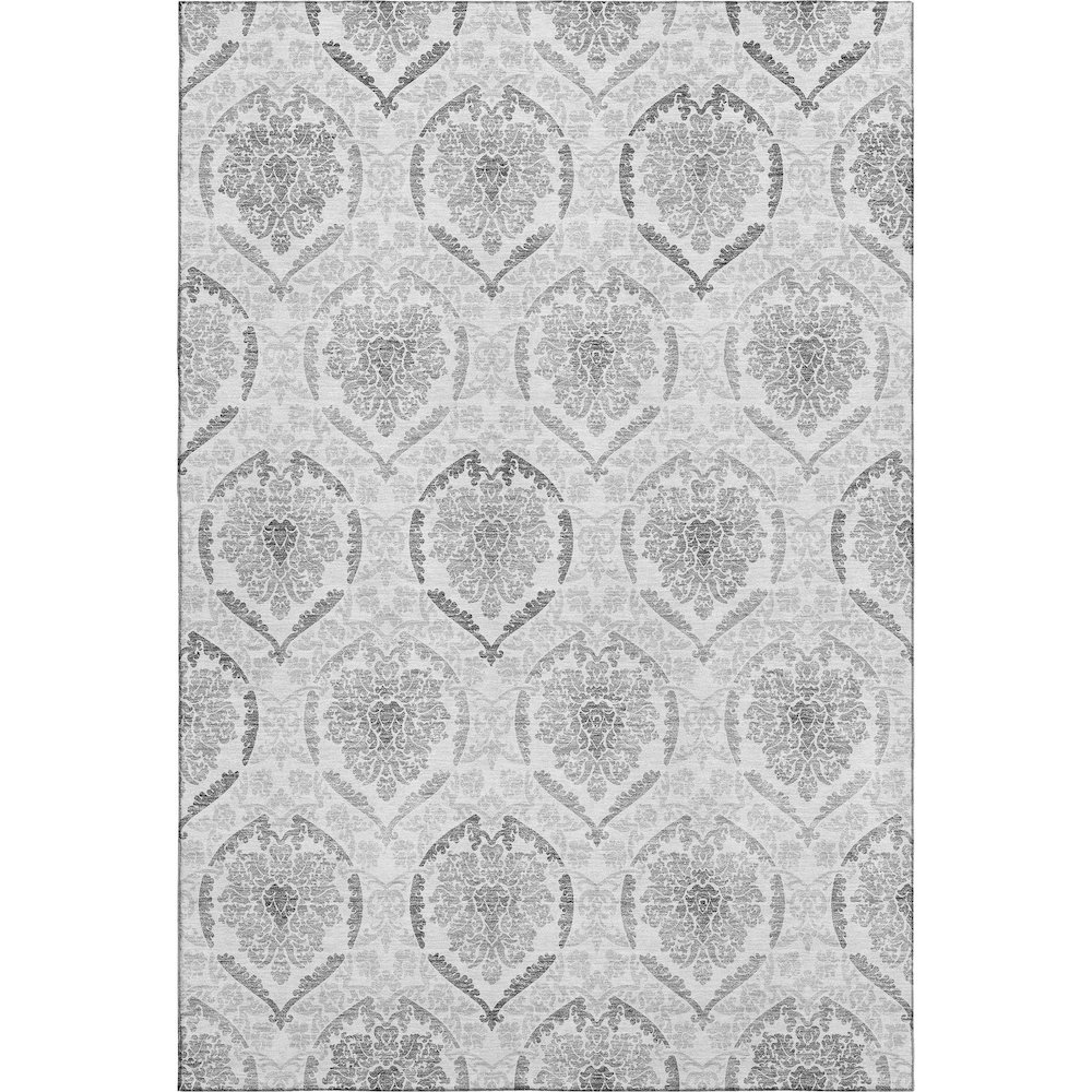 Premium Machine Washable Mayfield AMF808 Silver 5' x 7'6" Rug. Picture 1