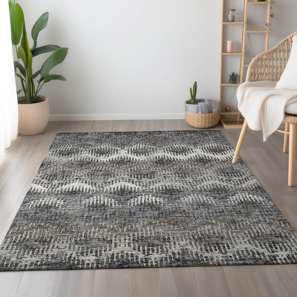 Premium Machine Washable Mayfield  Shadow 5' x 7'6" Rug. Picture 5