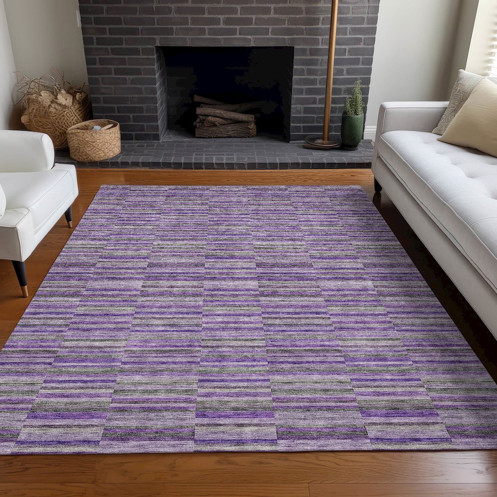 Premium Machine Washable Mayfield AMF816 Purple 5' x 7'6" Rug. Picture 5