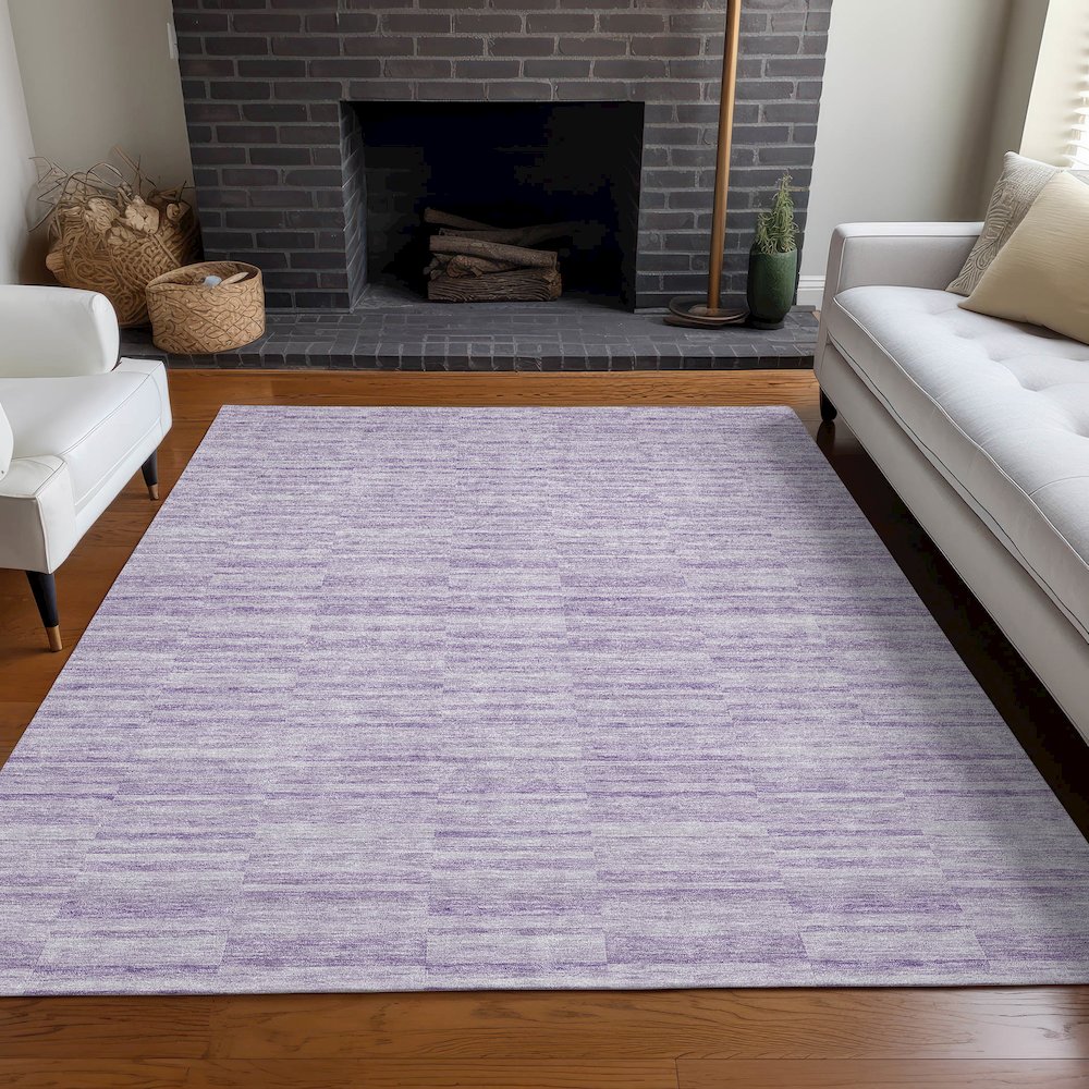 Premium Machine Washable Mayfield AMF817 Plum 5' x 7'6" Rug. Picture 5