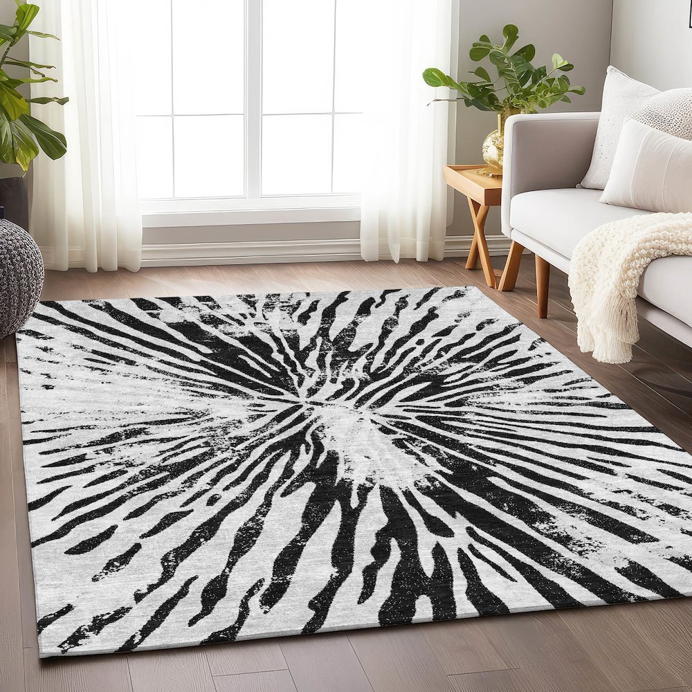 Premium Machine Washable Mayfield AMF818 Ivory 5' x 7'6" Rug. Picture 6