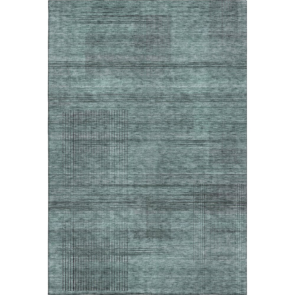 Premium Machine Washable Mayfield AMF820 Teal 5' x 7'6" Rug. Picture 1