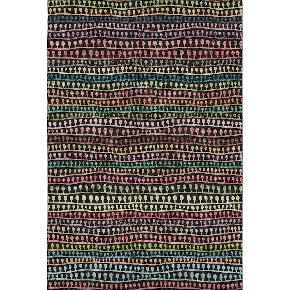Premium Machine Washable Mayfield AMF823 Black 5' x 7'6" Rug. Picture 1