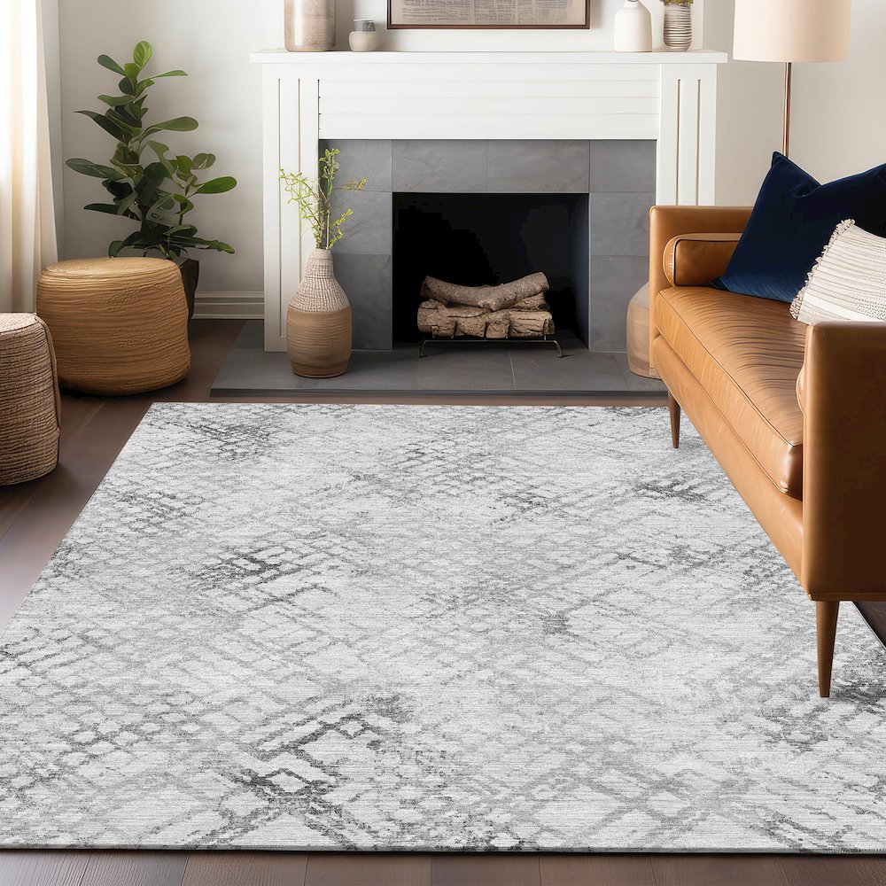 Premium Machine Washable Mayfield AMF824 Gray 5' x 7'6" Rug. Picture 6