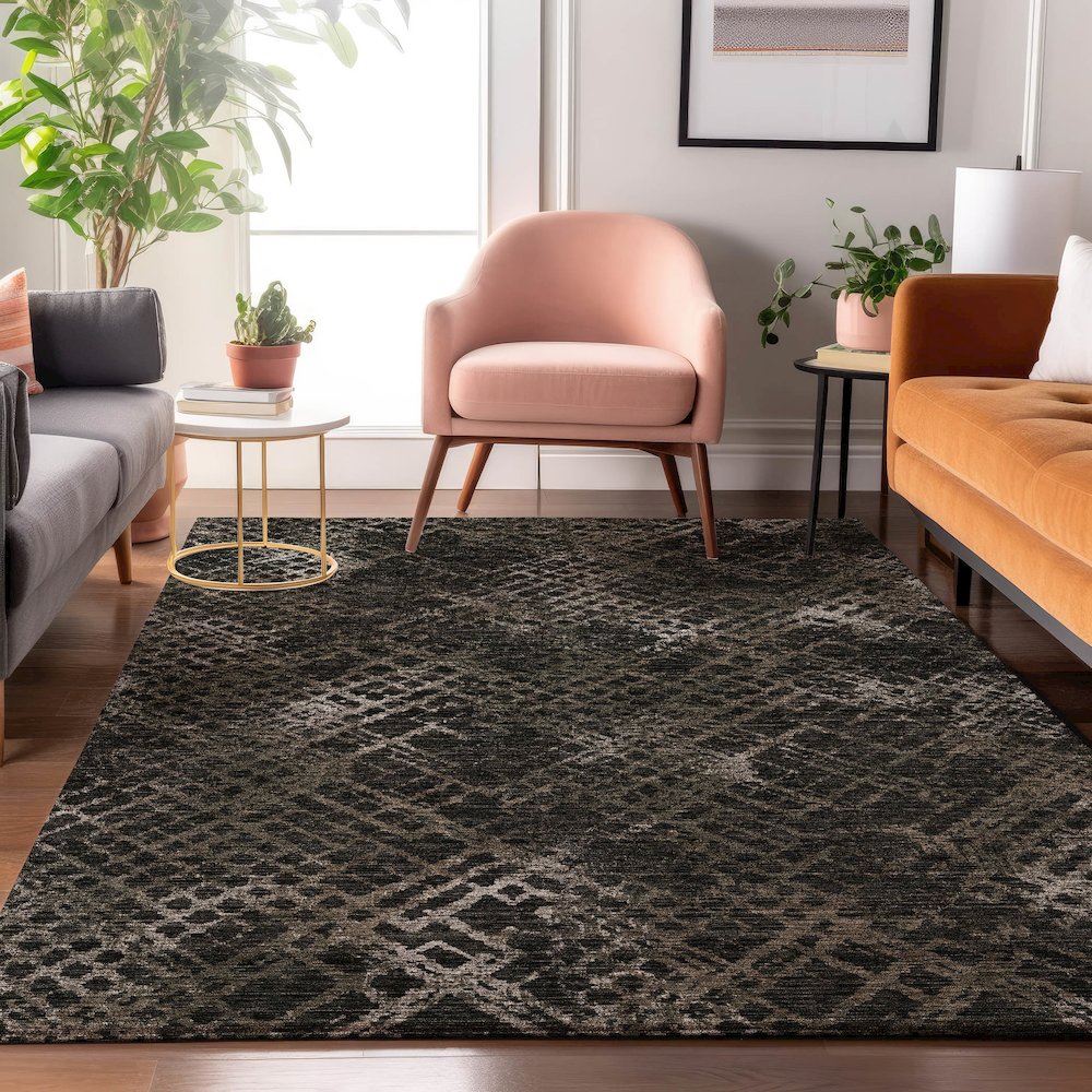 Premium Machine Washable Mayfield AMF825 Fudge 5' x 7'6" Rug. Picture 5