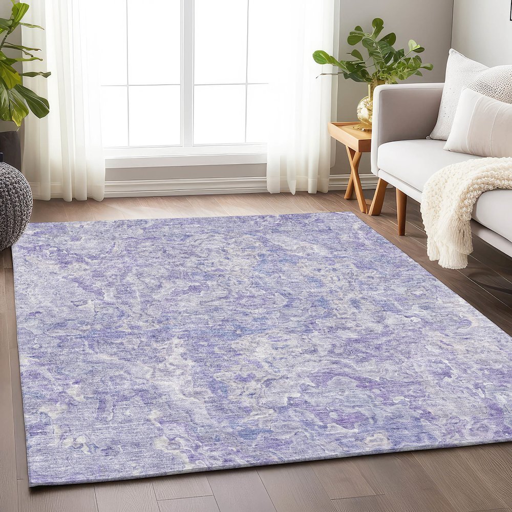 Premium Machine Washable Mayfield AMF829 Plum 5' x 7'6" Rug. Picture 6