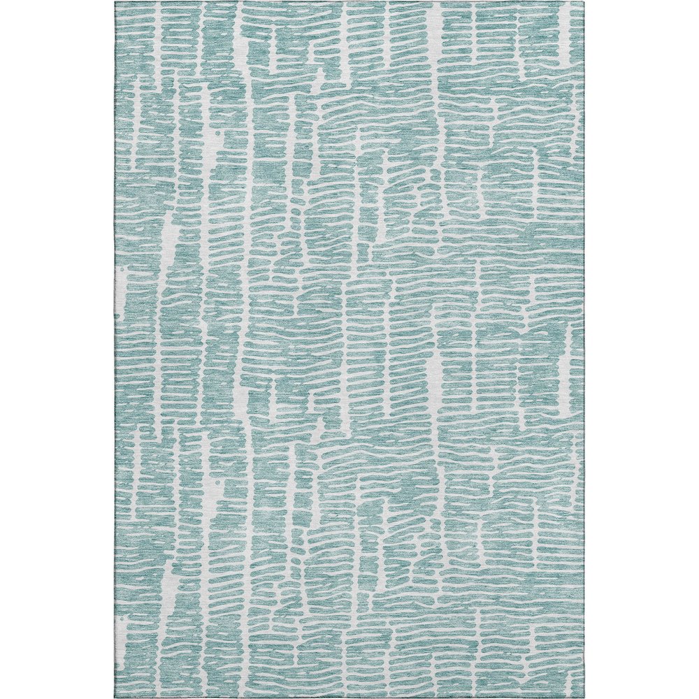 Premium Machine Washable Mayfield AMF830 Teal 5' x 7'6" Rug. Picture 1