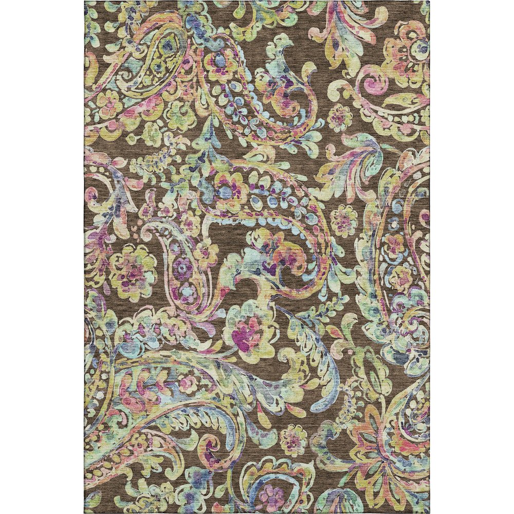 Premium Machine Washable Mayfield AMF834 Chocolate 5' x 7'6" Rug. Picture 1