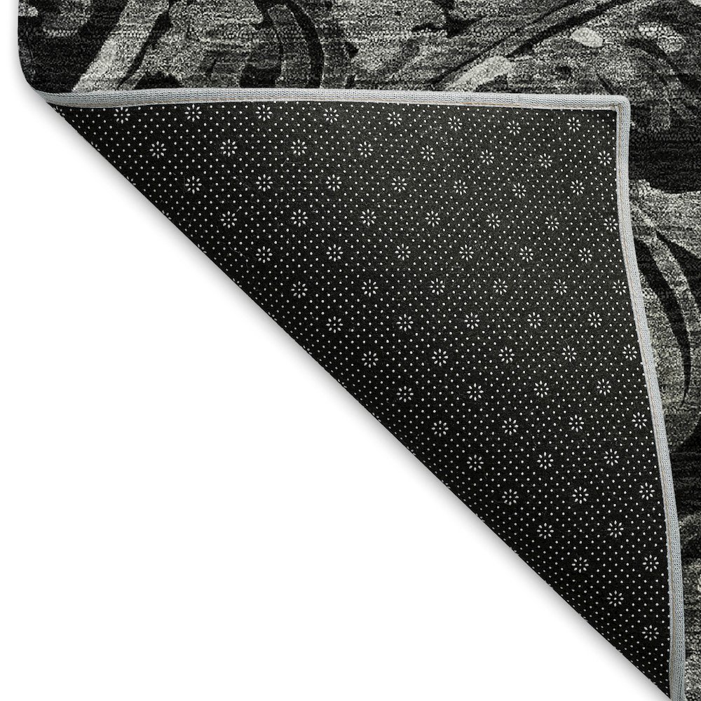 Premium Machine Washable Mayfield AMF835 Black 2'6" x 3'10" Rug. Picture 2