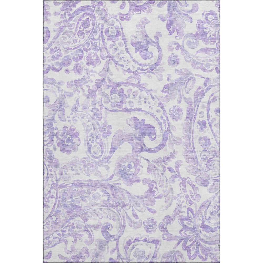 Premium Machine Washable Mayfield AMF835 Lavender 5' x 7'6" Rug. Picture 1