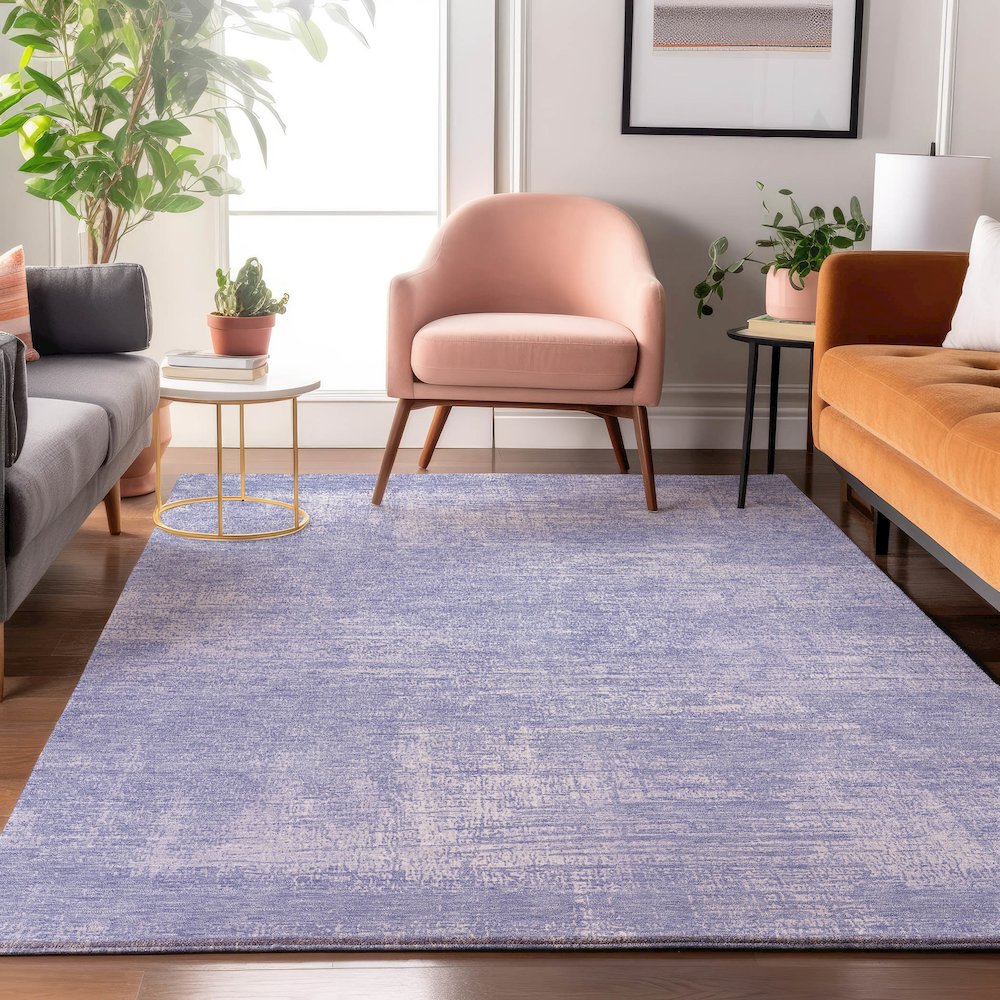 Premium Machine Washable Mayfield AMF839 Lavender 5' x 7'6" Rug. Picture 5