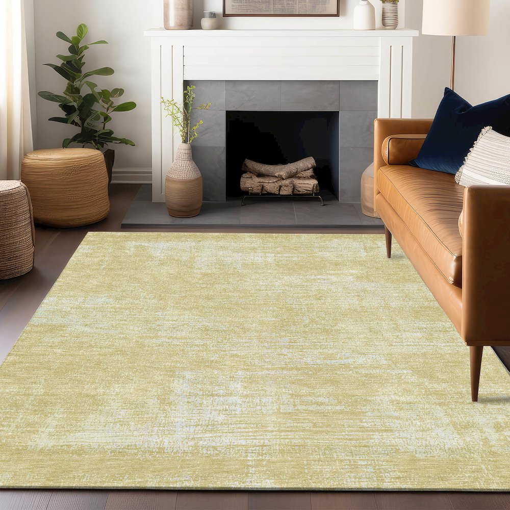 Premium Machine Washable Mayfield AMF839 Wheat 5' x 7'6" Rug. Picture 6