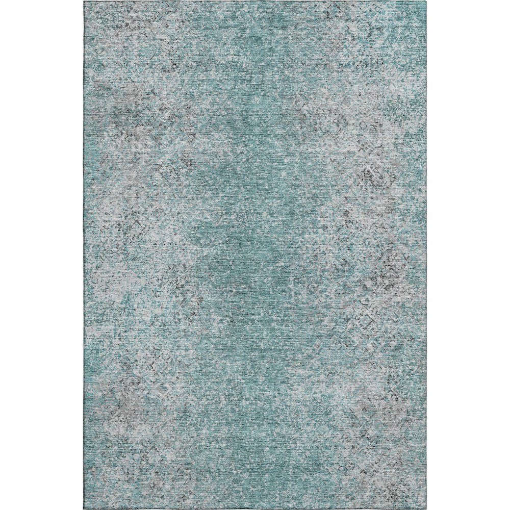 Premium Machine Washable Mayfield AMF840 Teal 5' x 7'6" Rug. Picture 1