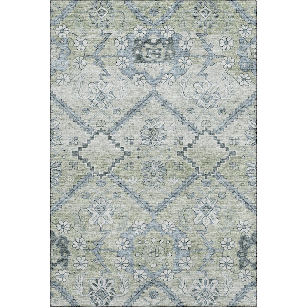 Premium Machine Washable Mayfield AMF841 Aloe 5' x 7'6" Rug. Picture 1