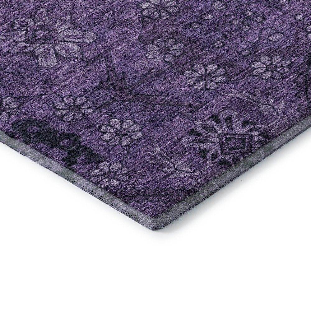 Premium Machine Washable Mayfield AMF842 Eggplant 2'6" x 3'10" Rug. Picture 3