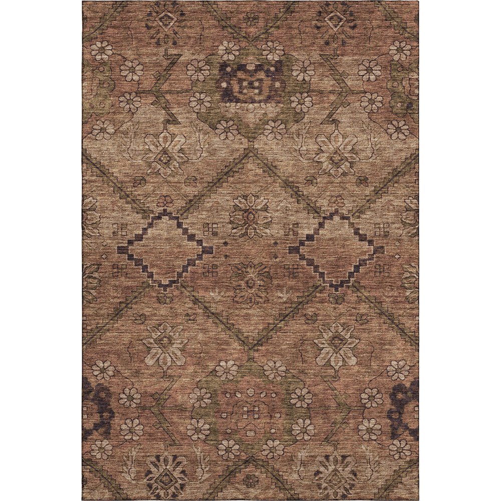 Premium Machine Washable Mayfield AMF842 Paprika 5' x 7'6" Rug. Picture 1