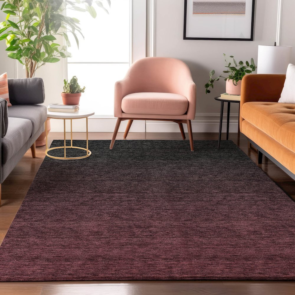 Premium Machine Washable Mayfield AMF844 Merlot 5' x 7'6" Rug. Picture 5