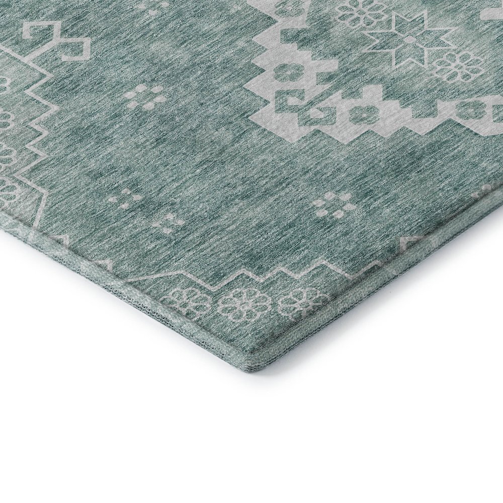 Premium Machine Washable Mayfield AMF847 Aqua 2'6" x 3'10" Rug. Picture 3