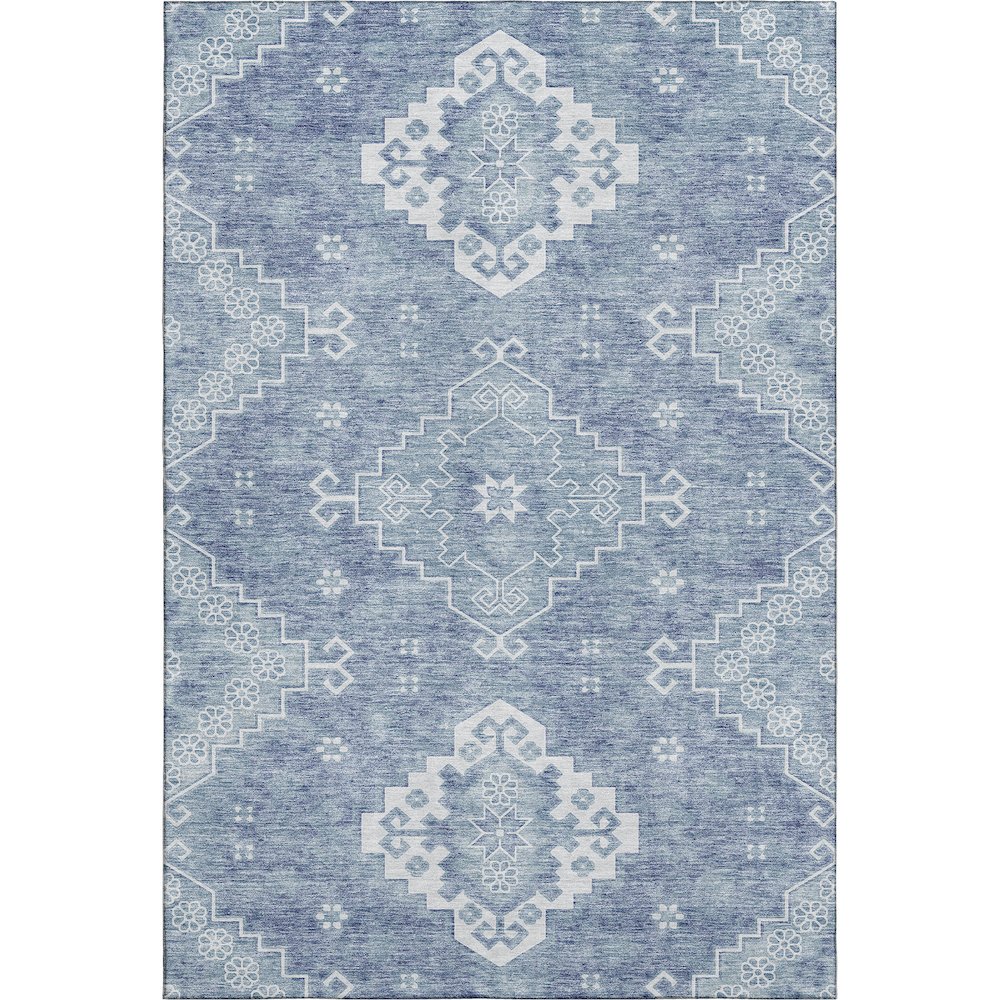 Premium Machine Washable Mayfield AMF847 Blue 5' x 7'6" Rug. Picture 1