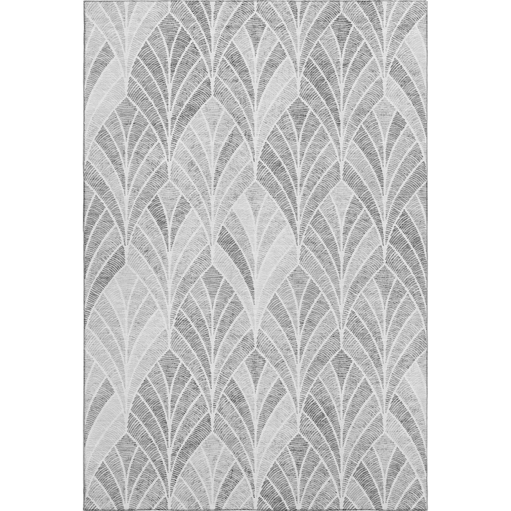 Premium Machine Washable Mayfield AMF851 Gray 5' x 7'6" Rug. Picture 1