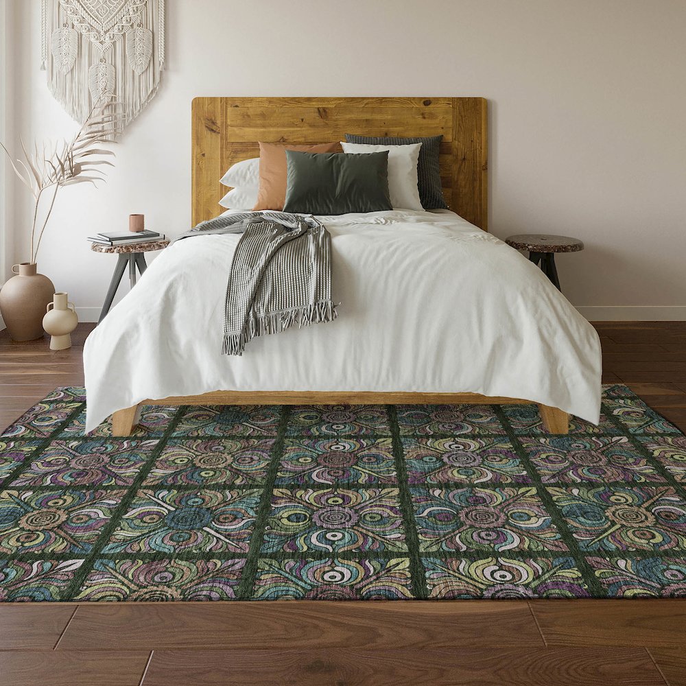 Premium Machine Washable Mayfield AMF852 Fern 5' x 7'6" Rug. Picture 6