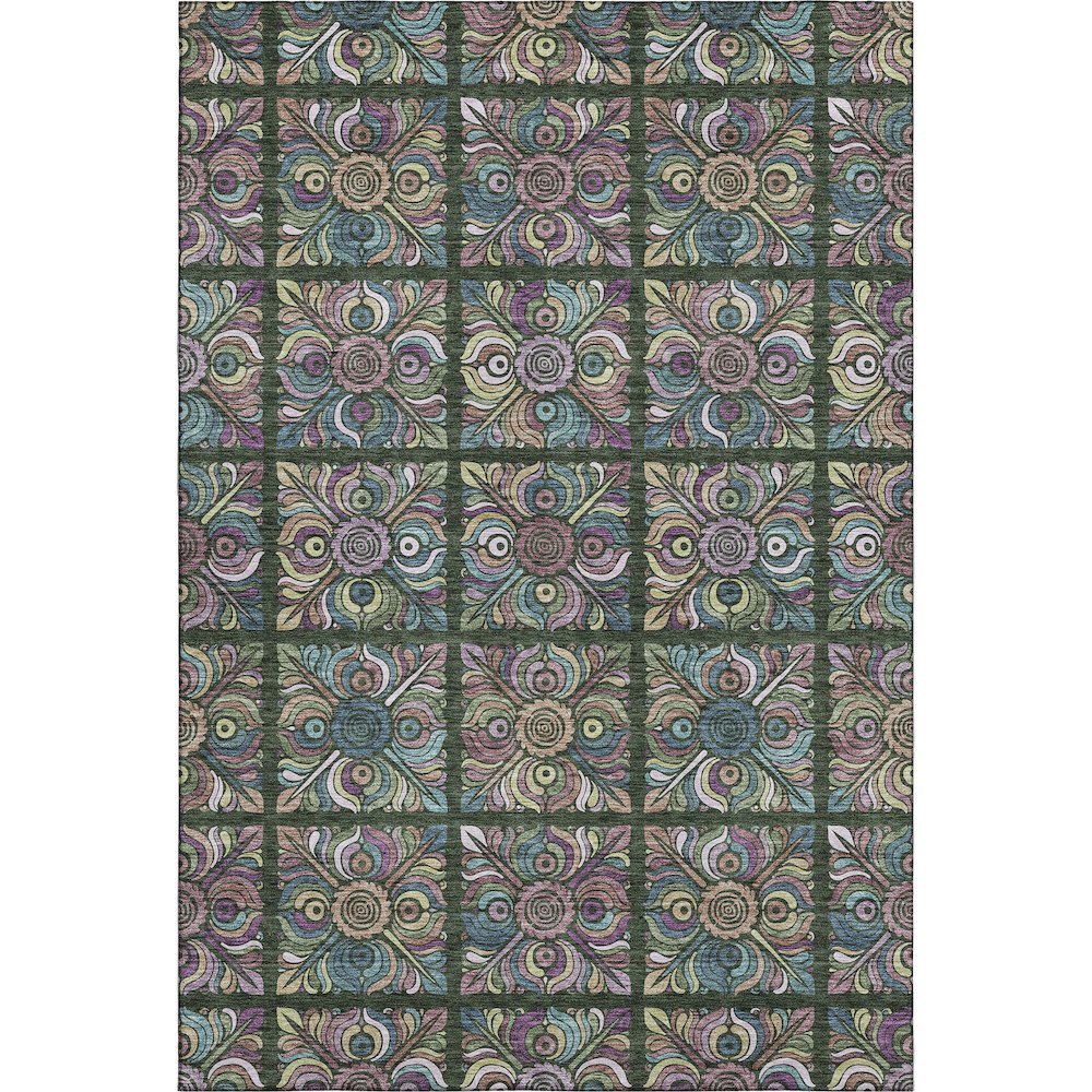 Premium Machine Washable Mayfield AMF852 Fern 5' x 7'6" Rug. Picture 1