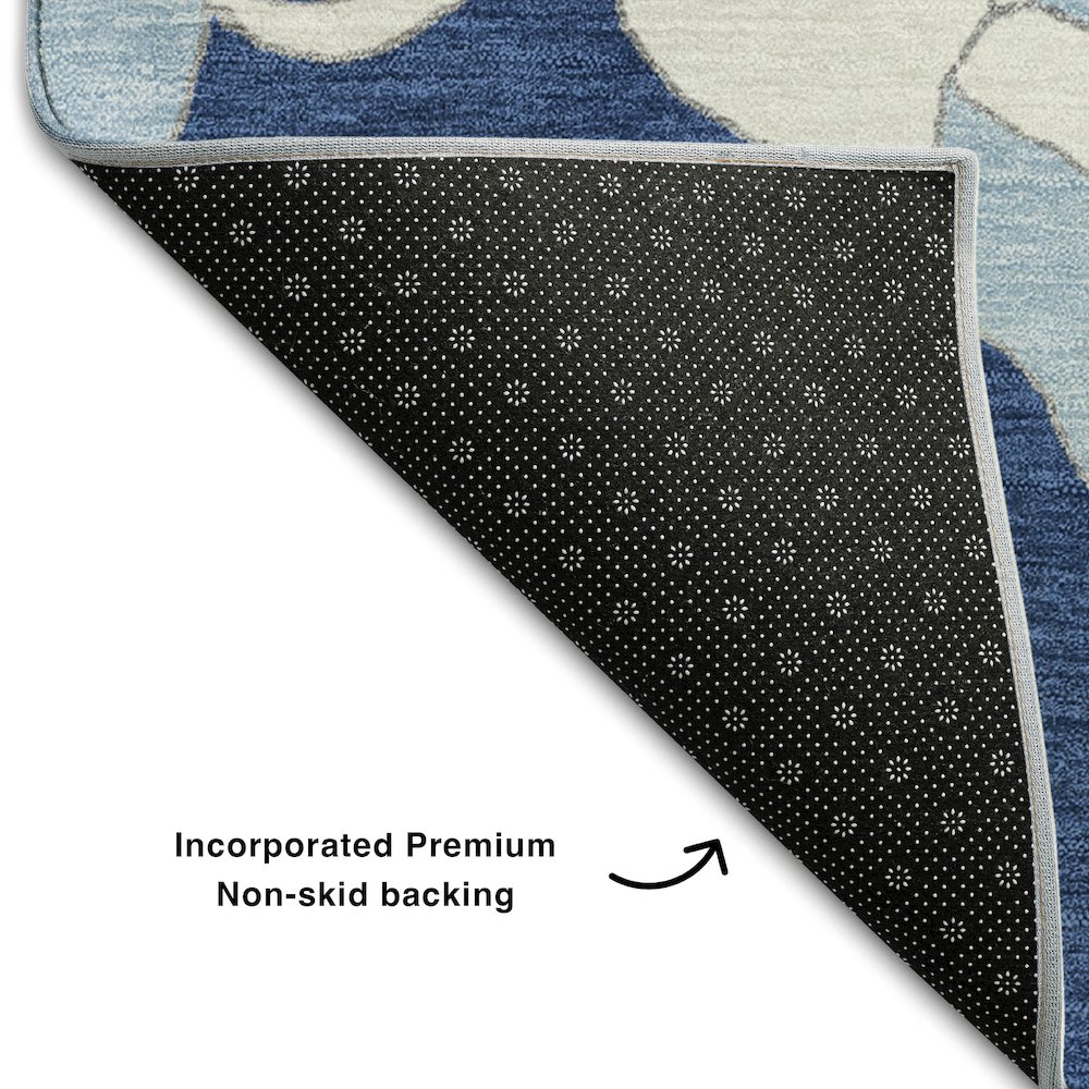 Premium Machine Washable Mayfield AMF857 Navy 2'6" x 3'10" Rug. Picture 2