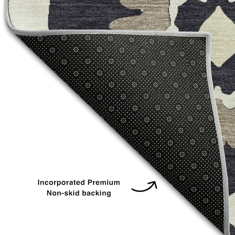 Premium Machine Washable Mayfield AMF858 Black 2'6" x 3'10" Rug. Picture 2