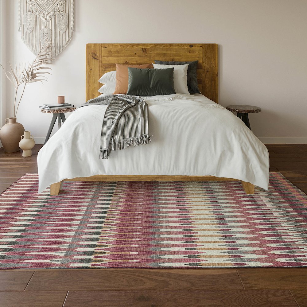 Premium Machine Washable Mayfield AMF860 Mauve 5' x 7'6" Rug. Picture 6