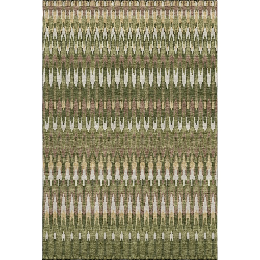 Premium Machine Washable Mayfield AMF860 Olive 5' x 7'6" Rug. Picture 1