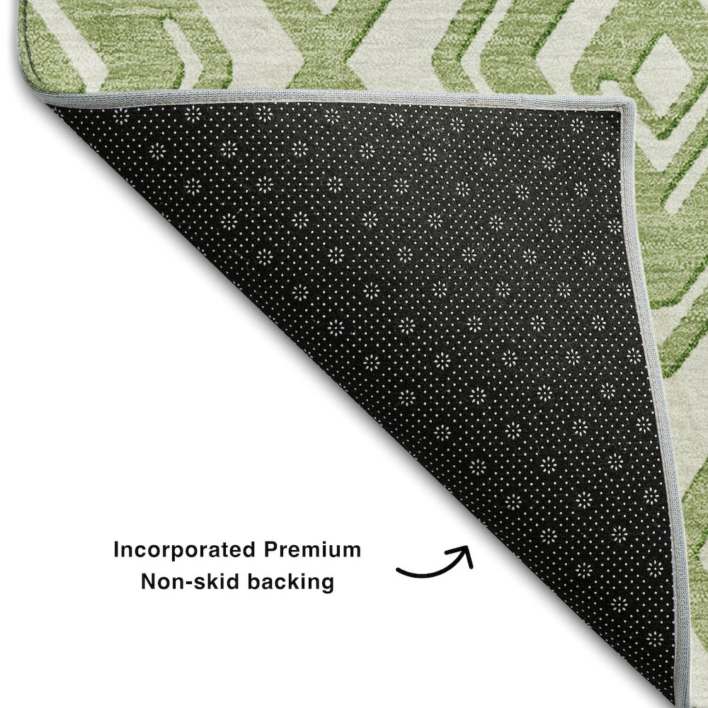 Premium Machine Washable Mayfield AMF862 Green 2'6" x 3'10" Rug. Picture 2
