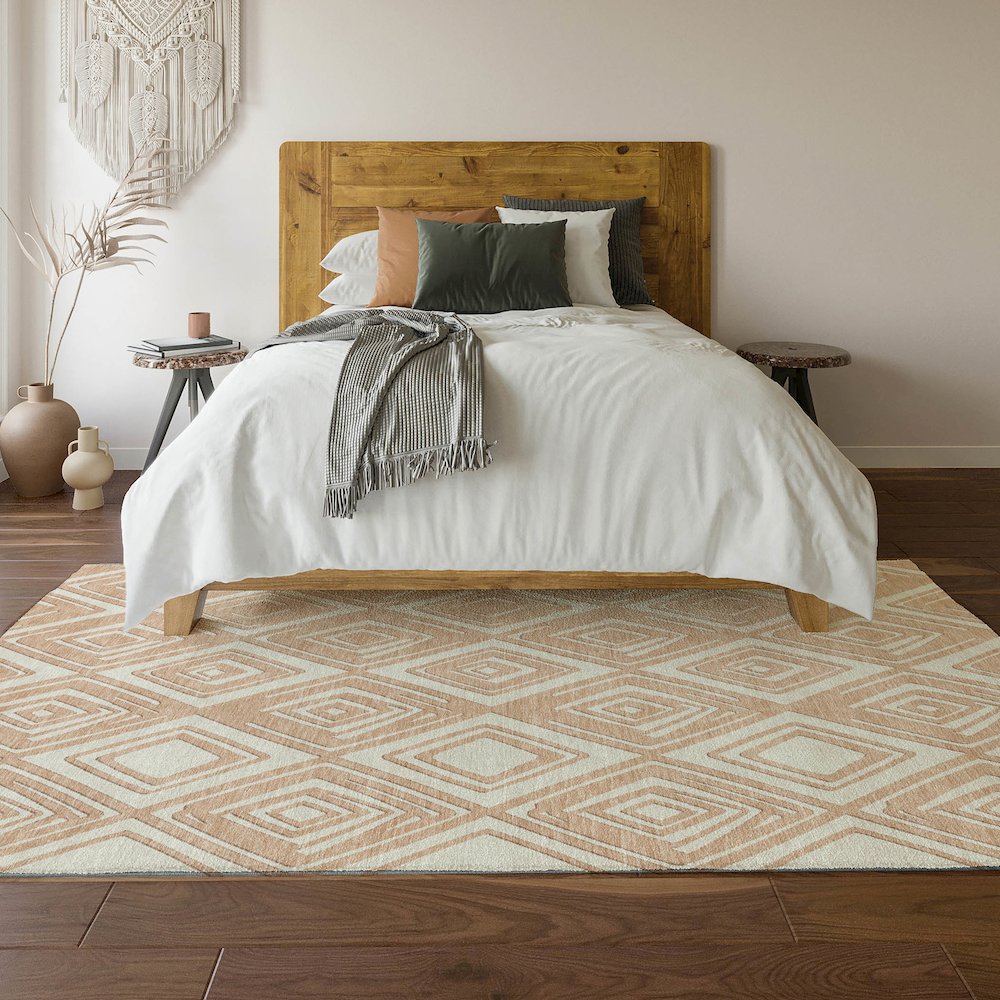 Premium Machine Washable Mayfield AMF862 Peach 5' x 7'6" Rug. Picture 6