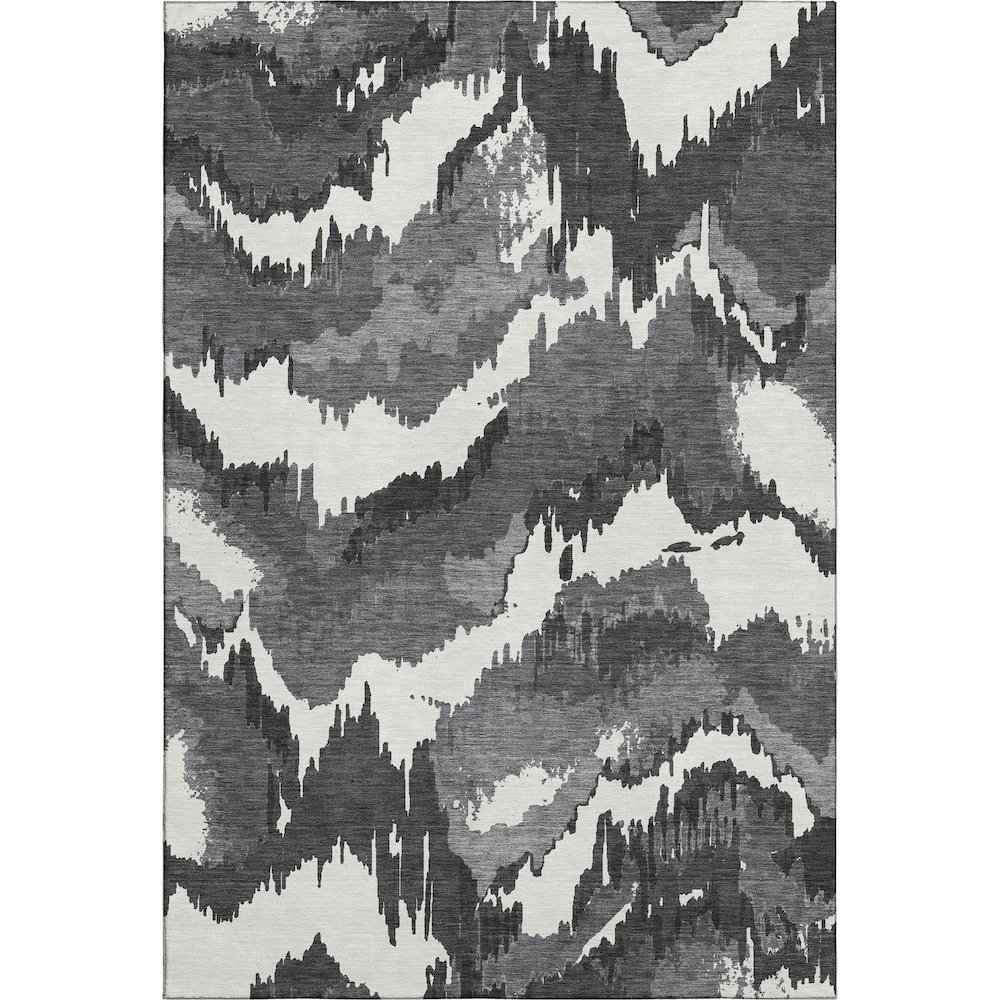 Premium Machine Washable Mayfield AMF865 Black 5' x 7'6" Rug. Picture 1