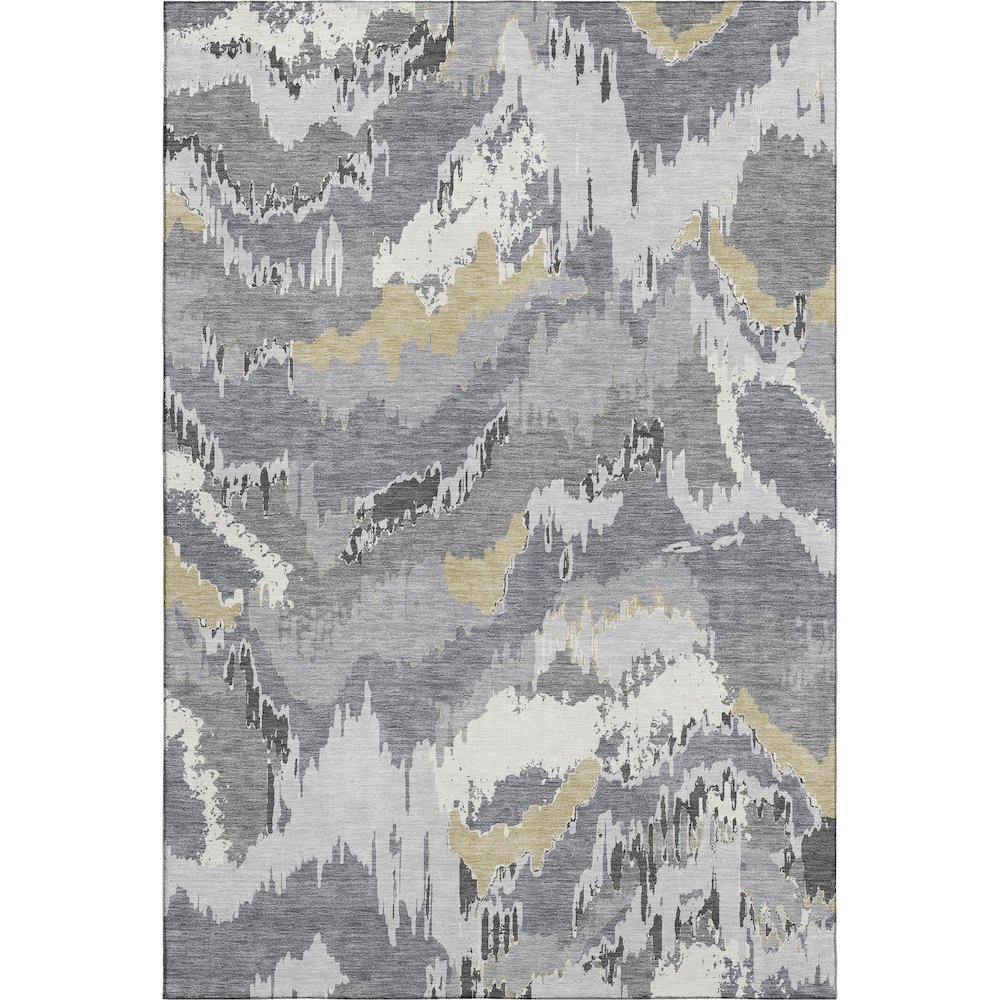 Premium Machine Washable Mayfield AMF865 Gray 5' x 7'6" Rug. Picture 1