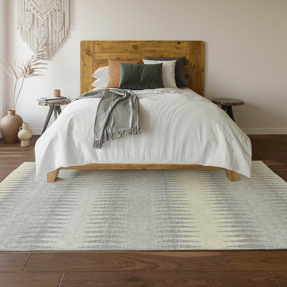 Premium Machine Washable Mayfield AMF867 Silver 5' x 7'6" Rug. Picture 6