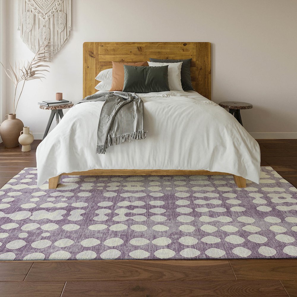 Premium Machine Washable Mayfield AMF869 Purple 5' x 7'6" Rug. Picture 6