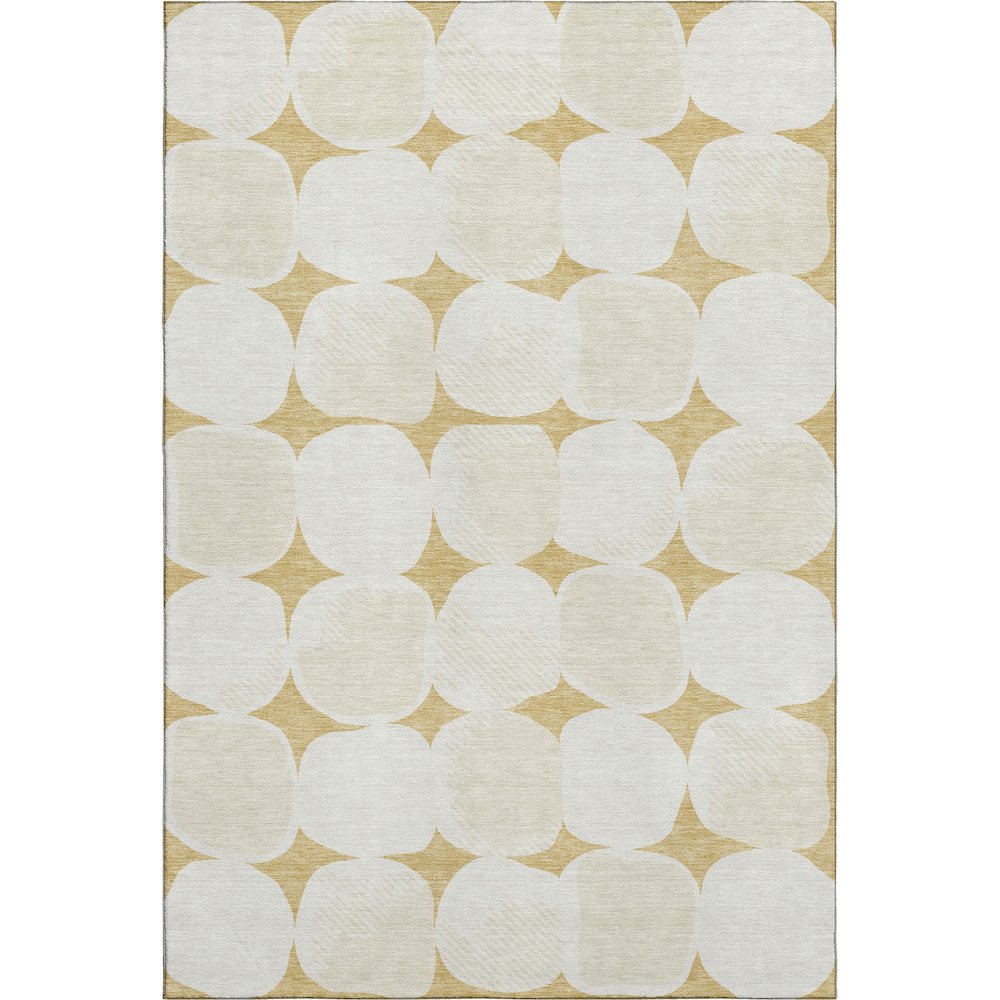 Premium Machine Washable Mayfield AMF870 Gold 5' x 7'6" Rug. Picture 1