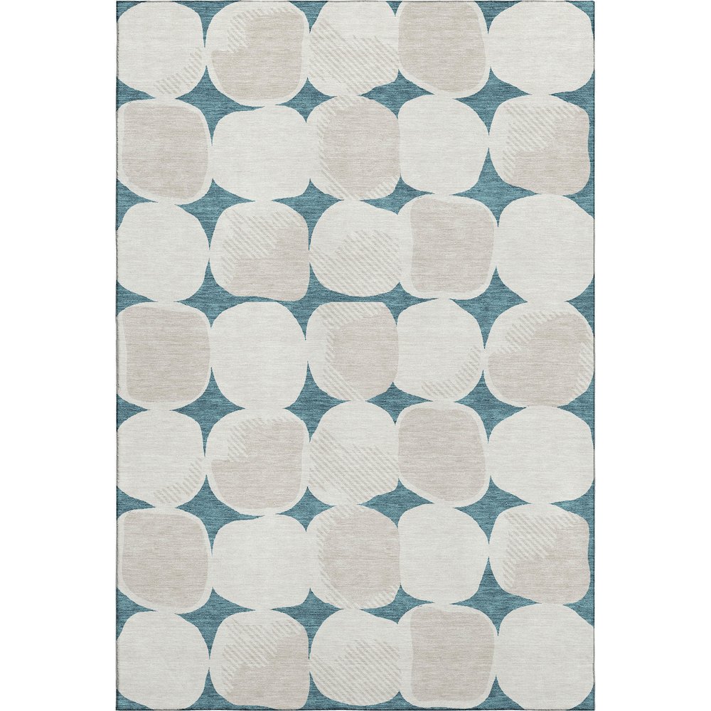 Premium Machine Washable Mayfield AMF870 Teal 5' x 7'6" Rug. Picture 1