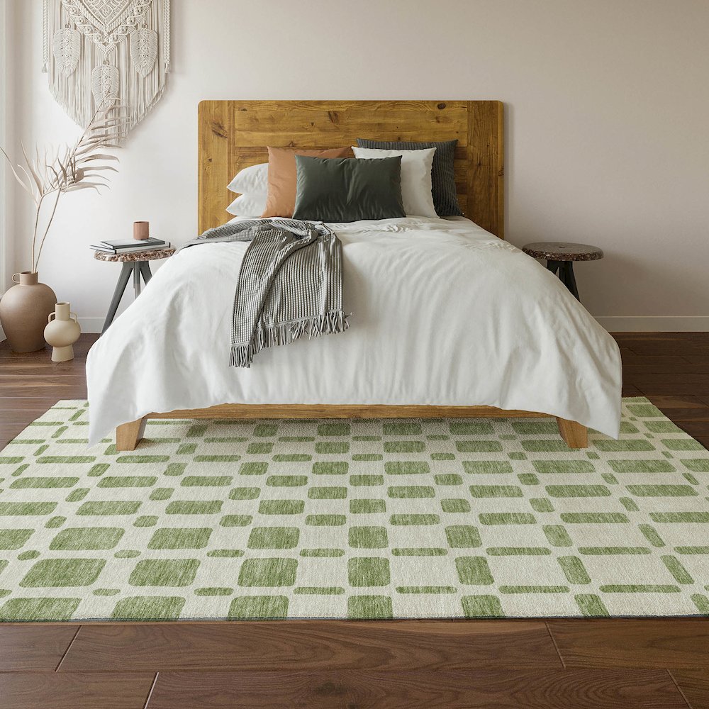Premium Machine Washable Mayfield AMF871 Aloe 5' x 7'6" Rug. Picture 6