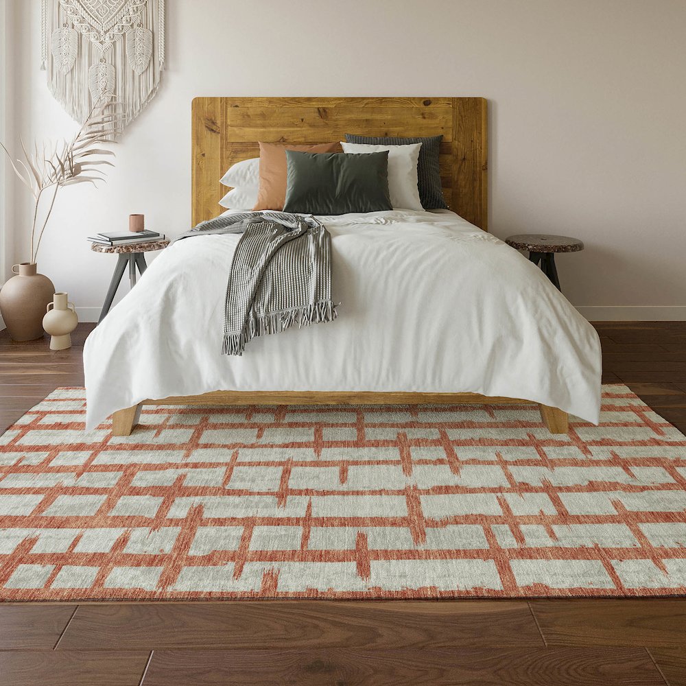 Premium Machine Washable Mayfield AMF872 Coral 5' x 7'6" Rug. Picture 6