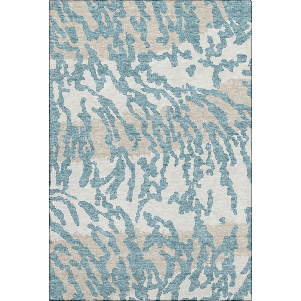Premium Machine Washable Mayfield AMF873 Teal 5' x 7'6" Rug. Picture 1