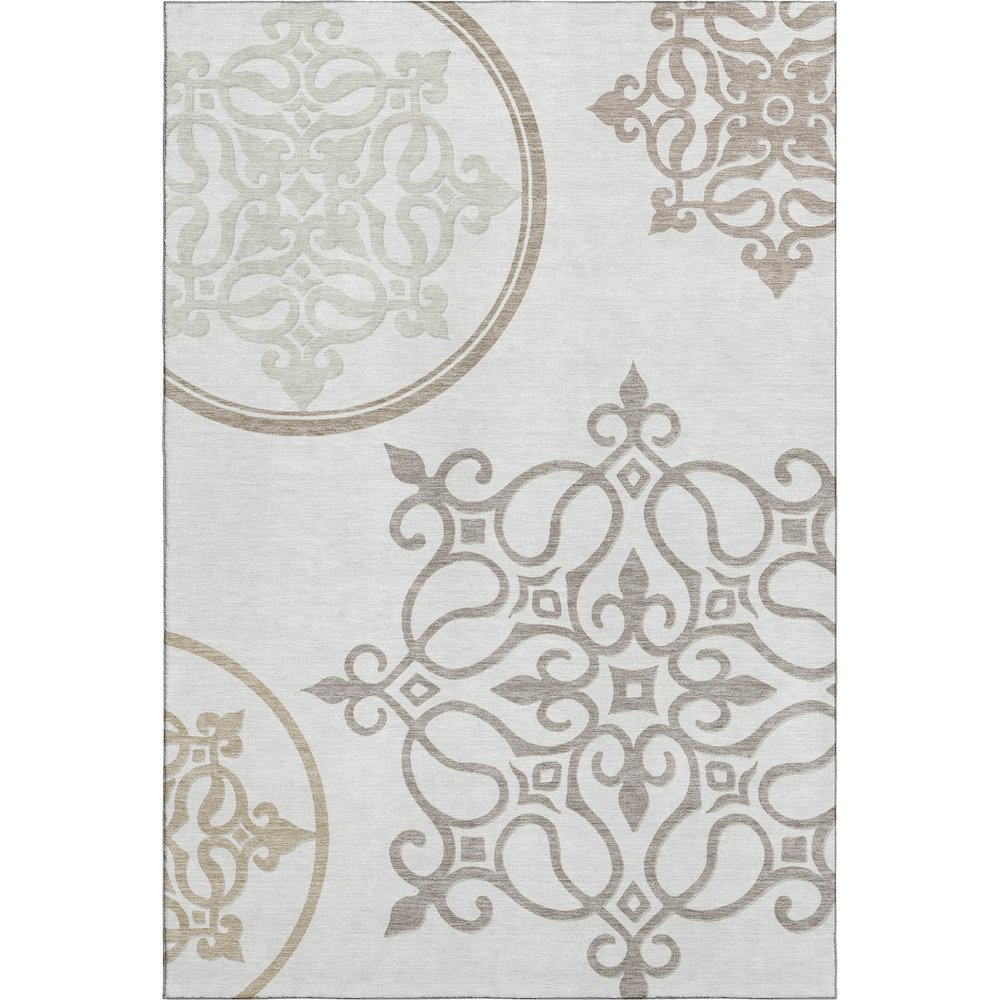 Premium Machine Washable Mayfield AMF874 Ivory 5' x 7'6" Rug. Picture 1