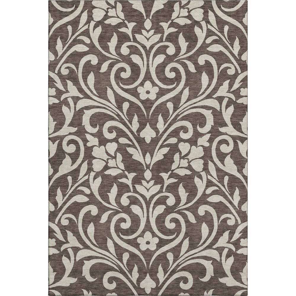 Premium Machine Washable Mayfield AMF875 Chocolate 5' x 7'6" Rug. Picture 1