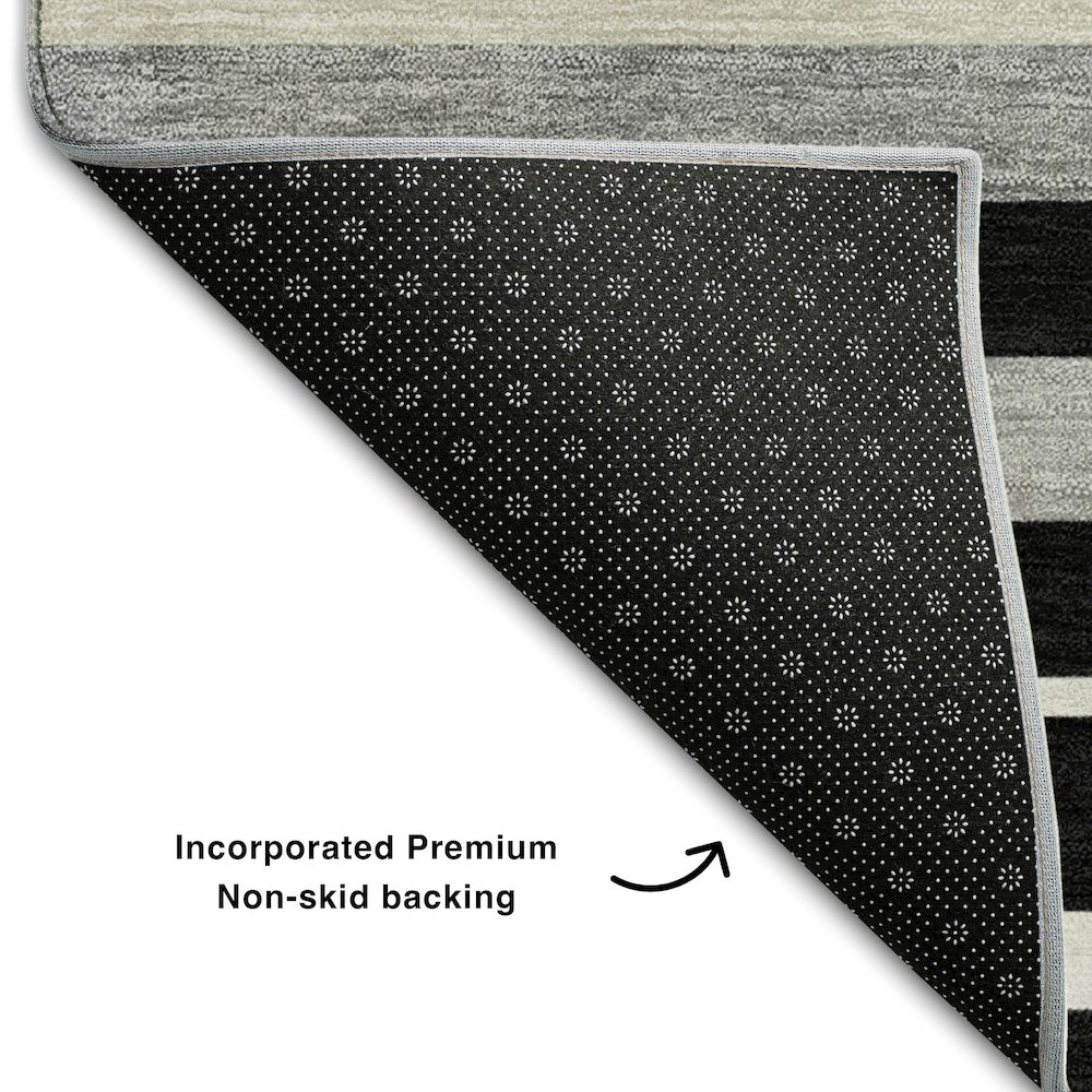 Premium Machine Washable Mayfield AMF879 Black 2'6" x 3'10" Rug. Picture 2