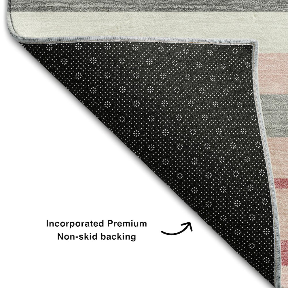 Premium Machine Washable Mayfield AMF879 Pink 2'6" x 3'10" Rug. Picture 2