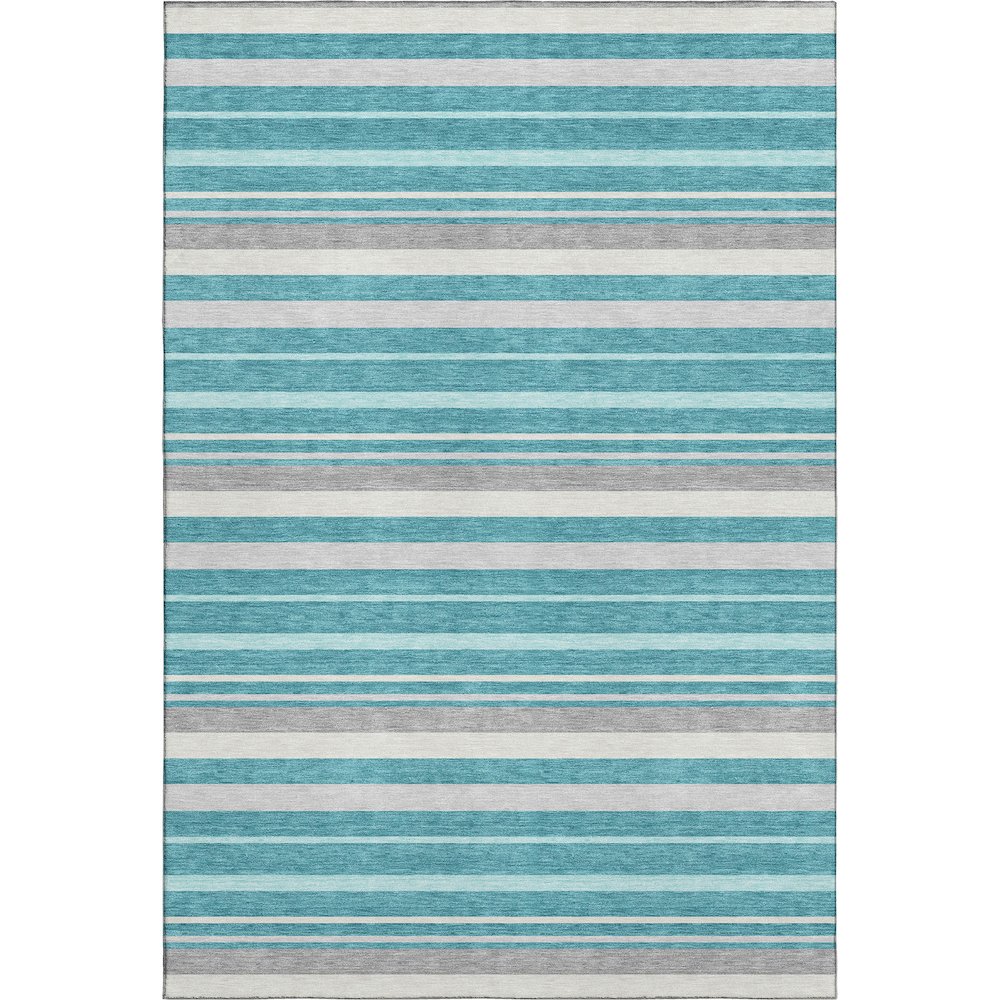 Premium Machine Washable Mayfield AMF879 Teal 5' x 7'6" Rug. Picture 1