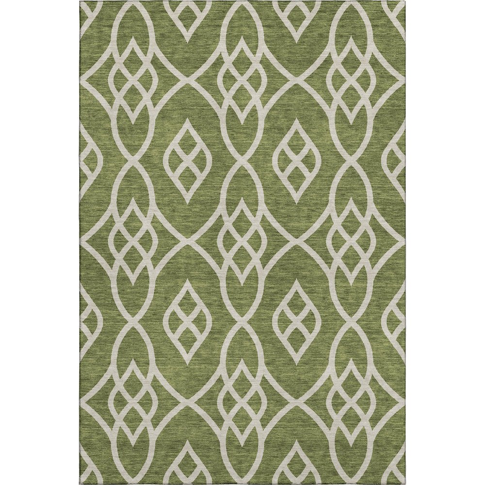 Premium Machine Washable Mayfield AMF884 Olive 5' x 7'6" Rug. Picture 1