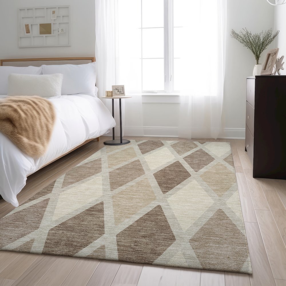 Premium Machine Washable Mayfield AMF887 Taupe 5' x 7'6" Rug. Picture 5